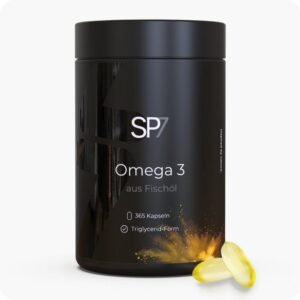 SP7 Omega 3 Kapseln [HOCHDOSIERT] - 365 Fischöl Kapseln mit je 1000mg Fischöl pro Tagesdosis - Omega 3 Fischöl Kapseln mit reichlich EPA & DHA - Aus nachhaltigem Fischfang - Fish Oil